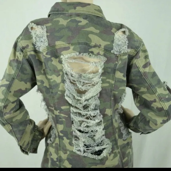 Camo distressed shacket - Picture 4 of 4